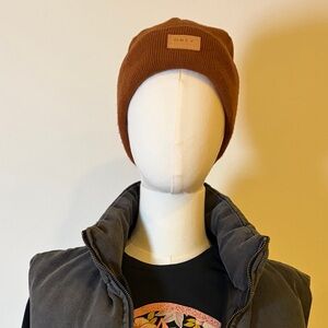 Obey Unisex Brown Ribbed Cuffed Beanie Hat NWOT